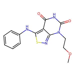 3-Anilino-7-(2-methoxyethyl)-[1,2]thiazolo[3,4-d]pyrimidine-4,6-dione structure