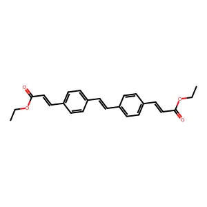 2-Propenoic acid, 3,3'-(1,2-ethenediyldi-4,1-phenylene)bis-, 1,1'-diethyl ester structure
