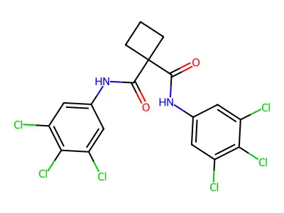 1,1-Cyclobutanedicarboxamide, N,N'-bis(3,4,5-trichlorophenyl)- structure