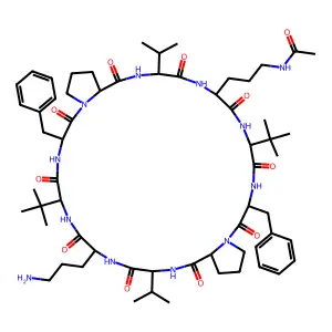Gramicidin S, 5-(N5-acetyl-L-ornithine)-10 structure