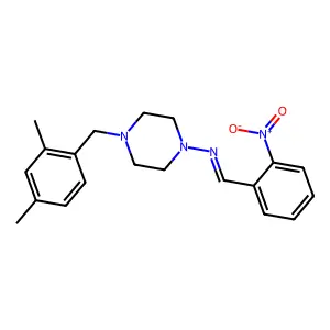 N-[4-[(2,4-dimethylphenyl)methyl]piperazin-1-yl]-1-(2-nitrophenyl)methanimine structure