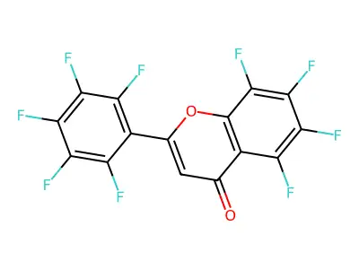 5,6,7,8-tetrafluoro-2-(2,3,4,5,6-pentafluorophenyl)-4H-1-benzopyran-4-one structure