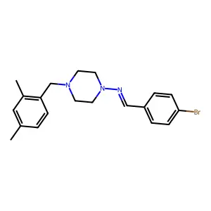 1-(4-bromophenyl)-N-[4-[(2,4-dimethylphenyl)methyl]piperazin-1-yl]methanimine structure