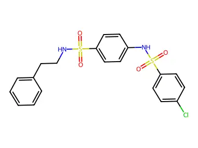 4-Chloro-N-(4-(N-phenethylsulfamoyl)phenyl)benzenesulfonamide structure