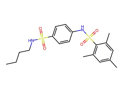 N-[4-(butylsulfamoyl)phenyl]-2,4,6-trimethylbenzenesulfonamide structure