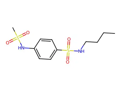 N-butyl-4-(methanesulfonamido)benzenesulfonamide structure