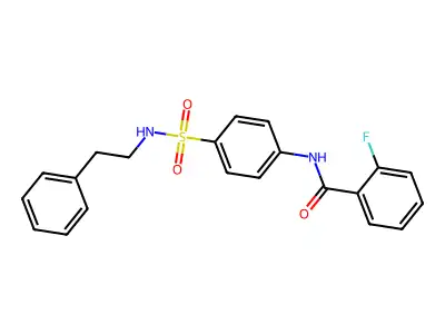2-fluoro-N-{4-[(2-phenylethyl)sulfamoyl]phenyl}benzamide structure