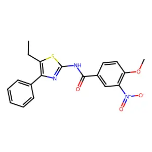 N-(5-ethyl-4-phenyl-1,3-thiazol-2-yl)-4-methoxy-3-nitrobenzamide structure