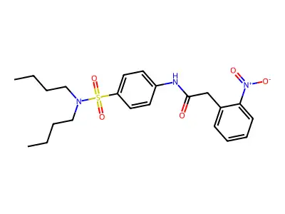 N-[4-(dibutylsulfamoyl)phenyl]-2-(2-nitrophenyl)acetamide structure