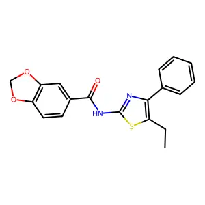 N-(5-ethyl-4-phenyl-1,3-thiazol-2-yl)-1,3-benzodioxole-5-carboxamide structure