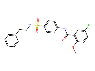 5-chloro-2-methoxy-N-{4-[(2-phenylethyl)sulfamoyl]phenyl}benzamide structure