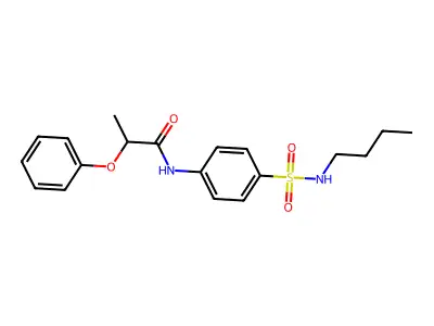 N-[4-(butylsulfamoyl)phenyl]-2-phenoxypropanamide structure