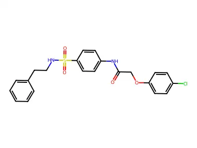 2-(4-chlorophenoxy)-N-{4-[(2-phenylethyl)sulfamoyl]phenyl}acetamide structure