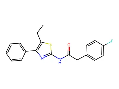 N-(5-ethyl-4-phenyl-1,3-thiazol-2-yl)-2-(4-fluorophenyl)acetamide structure