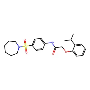 N-[4-(1-azepanylsulfonyl)phenyl]-2-(2-isopropylphenoxy)acetamide structure