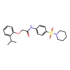 2-(2-isopropylphenoxy)-N-[4-(1-piperidinylsulfonyl)phenyl]acetamide structure