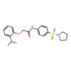 2-(2-isopropylphenoxy)-N-[4-(1-pyrrolidinylsulfonyl)phenyl]acetamide structure