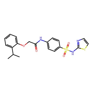 2-(2-isopropylphenoxy)-N-{4-[(1,3-thiazol-2-ylamino)sulfonyl]phenyl}acetamide structure