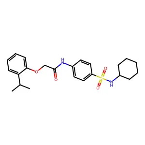 N-{4-[(cyclohexylamino)sulfonyl]phenyl}-2-(2-isopropylphenoxy)acetamide structure