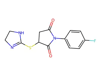 2,5-Pyrrolidinedione, 3-[(4,5-dihydro-1H-imidazol-2-YL)thio]-1-(4-fluorophenyl)- structure