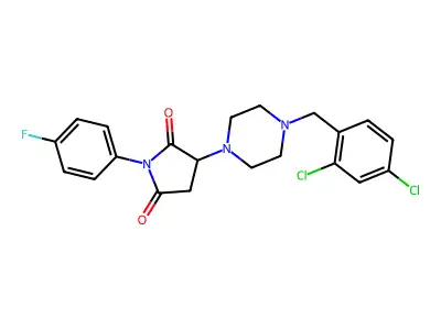 3-[4-(2,4-Dichlorobenzyl)piperazin-1-yl]-1-(4-fluorophenyl)pyrrolidine-2,5-dione structure