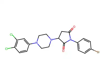 1-(4-Bromophenyl)-3-[4-(3,4-dichlorophenyl)piperazin-1-yl]pyrrolidine-2,5-dione structure