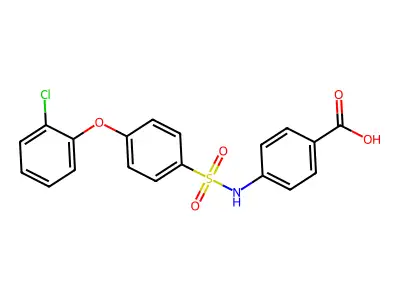 4-((4-(2-Chlorophenoxy)phenyl)sulfonamido)benzoic acid structure