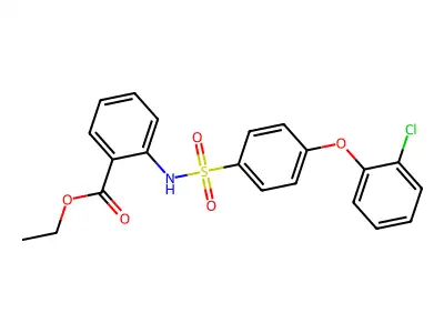 Ethyl 2-[[[4-(2-chlorophenoxy)phenyl]sulfonyl]amino]benzoate structure
