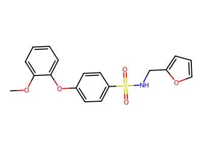 N-(furan-2-ylmethyl)-4-(2-methoxyphenoxy)benzenesulfonamide structure