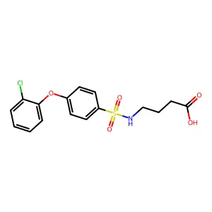 4-(((4-(2-Chlorophenoxy)phenyl)sulfonyl)amino)butanoic acid structure