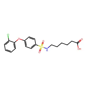 6-({[4-(2-Chlorophenoxy)phenyl]sulfonyl}amino)hexanoic acid structure