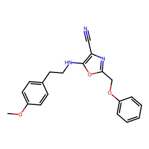 5-{[2-(4-Methoxyphenyl)ethyl]amino}-2-(phenoxymethyl)-1,3-oxazole-4-carbonitrile structure