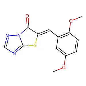 (5Z)-5-[(2,5-dimethoxyphenyl)methylidene]-[1,3]thiazolo[3,2-b][1,2,4]triazol-6-one structure