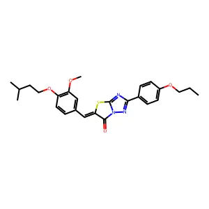 (Z)-5-(4-(isopentyloxy)-3-methoxybenzylidene)-2-(4-propoxyphenyl)thiazolo[3,2-b][1,2,4]triazol-6(5H)-one structure