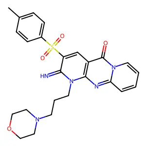 2-Imino-1-(3-morpholinopropyl)-3-tosyl-1H-dipyrido[1,2-a:2',3'-d]pyrimidin-5(2H)-one structure