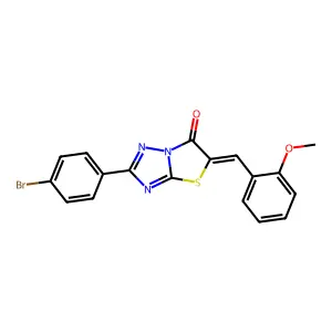 2-(4-Bromophenyl)-5-(2-methoxybenzylidene)thiazolo[3,2-b][1,2,4]triazol-6(5H)-one structure