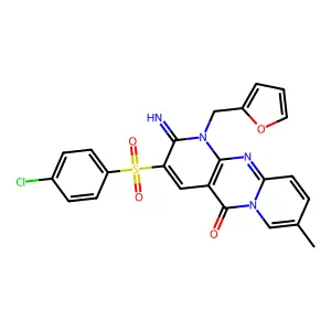 3-((4-Chlorophenyl)sulfonyl)-1-(furan-2-ylmethyl)-2-imino-8-methyl-1H-dipyrido[1,2-a:2',3'-d]pyrimidin-5(2H)-one structure