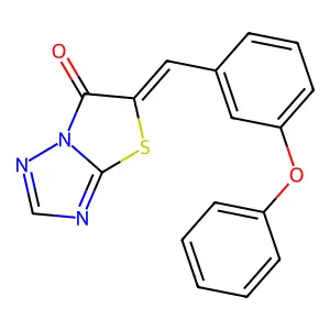 (Z)-5-(3-phenoxybenzylidene)thiazolo[3,2-b][1,2,4]triazol-6(5H)-one structure