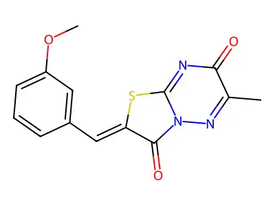 (Z)-2-(3-methoxybenzylidene)-6-methyl-7H-thiazolo[3,2-b][1,2,4]triazine-3,7(2H)-dione structure