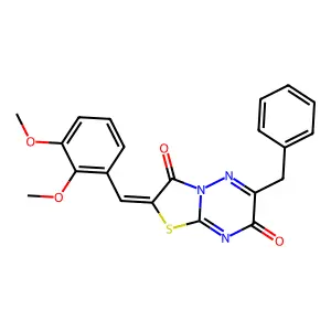 (2Z)-6-benzyl-2-(2,3-dimethoxybenzylidene)-7H-[1,3]thiazolo[3,2-b][1,2,4]triazine-3,7(2H)-dione structure