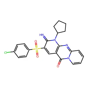 3-[(4-chlorophenyl)sulfonyl]-1-cyclopentyl-2-imino-1,2-dihydro-5H-dipyrido[1,2-a:2,3-d]pyrimidin-5-one structure