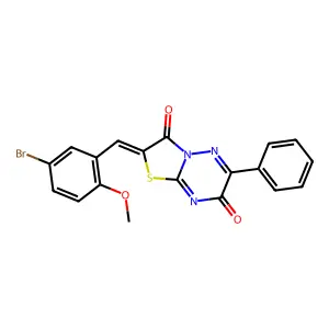 2-(5-Bromo-2-methoxybenzylidene)-6-phenyl-2H-thiazolo[3,2-b][1,2,4]triazine-3,7-dione structure