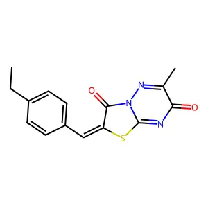 2-(4-Ethylbenzylidene)-6-ME-7H-(1,3)thiazolo(3,2-B)(1,2,4)triazine-3,7(2H)-dione structure