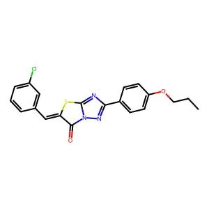 (Z)-5-(3-chlorobenzylidene)-2-(4-propoxyphenyl)thiazolo[3,2-b][1,2,4]triazol-6(5H)-one structure