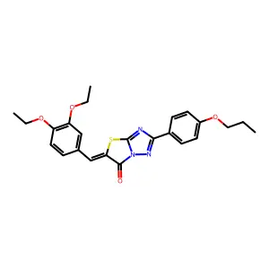 (5Z)-5-(3,4-diethoxybenzylidene)-2-(4-propoxyphenyl)[1,3]thiazolo[3,2-b][1,2,4]triazol-6(5H)-one structure