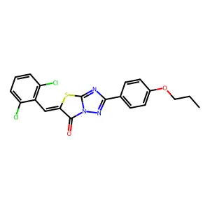 (5Z)-5-(2,6-dichlorobenzylidene)-2-(4-propoxyphenyl)[1,3]thiazolo[3,2-b][1,2,4]triazol-6(5H)-one structure