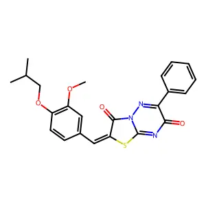 2-(4-Isobutoxy-3-methoxybenzylidene)-6-phenyl-2H-thiazolo[3,2-b][1,2,4]triazine-3,7-dione structure