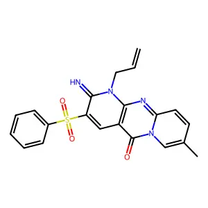 1-allyl-2-imino-8-methyl-3-(phenylsulfonyl)-1H-dipyrido[1,2-a:2',3'-d]pyrimidin-5(2H)-one structure