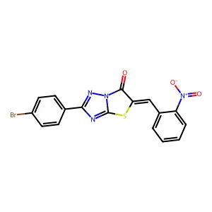 2-(4-BR-PH)-5-(2-Nitrobenzylidene)(1,3)thiazolo(3,2-B)(1,2,4)triazol-6(5H)-one structure