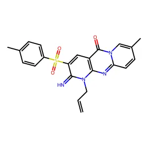 1-allyl-2-imino-8-methyl-3-[(4-methylphenyl)sulfonyl]-1,2-dihydro-5H-dipyrido[1,2-a:2',3'-d]pyrimidin-5-one structure